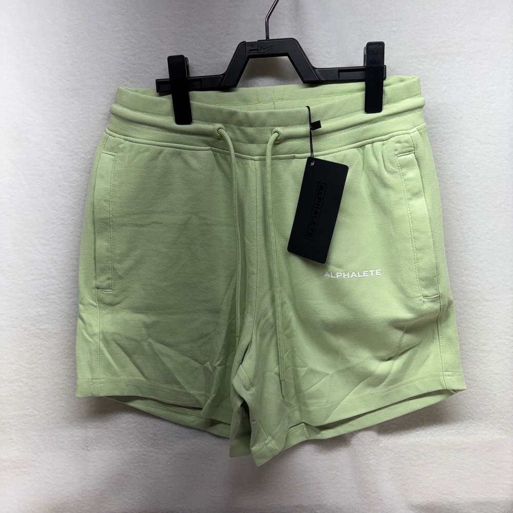Alphalete Athletic Shorts Light Green Sweat Shorts Drawstring Pockets Size M